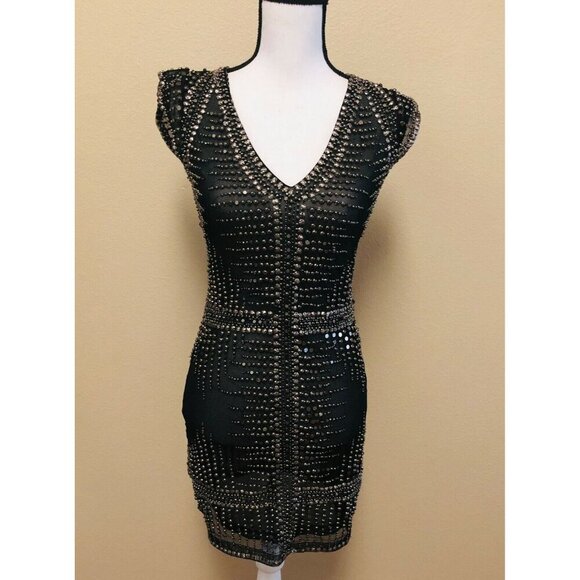 Diamond for Eden Dress HEAVY BEADED studded / SHIRT Designer Dress Size 0 - Picture 1 of 8